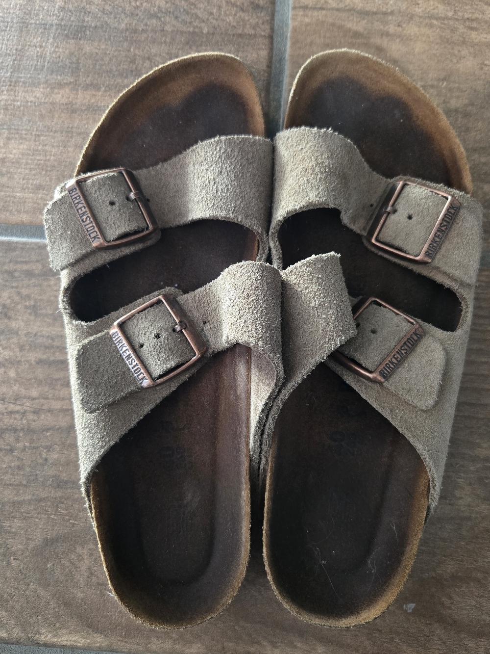 Birkenstock Arizona Suede Sandals Mens Size 7 Taupe